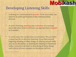 developing effective listening skills