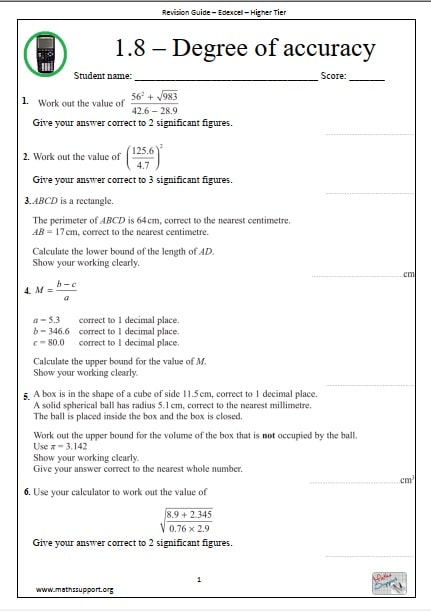 accuracy math example