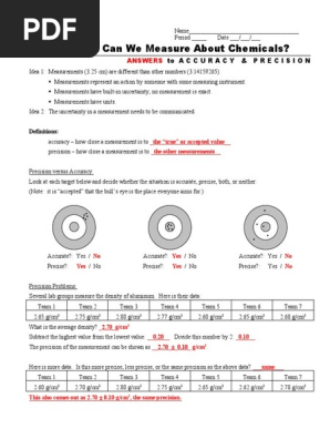 activity 3.8 precision and accuracy of measurement